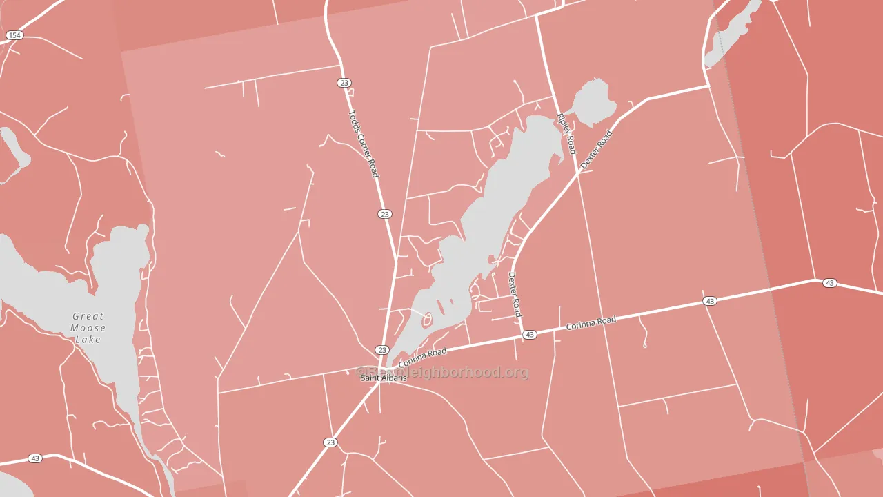 St. Albans, ME block-group political-lean map