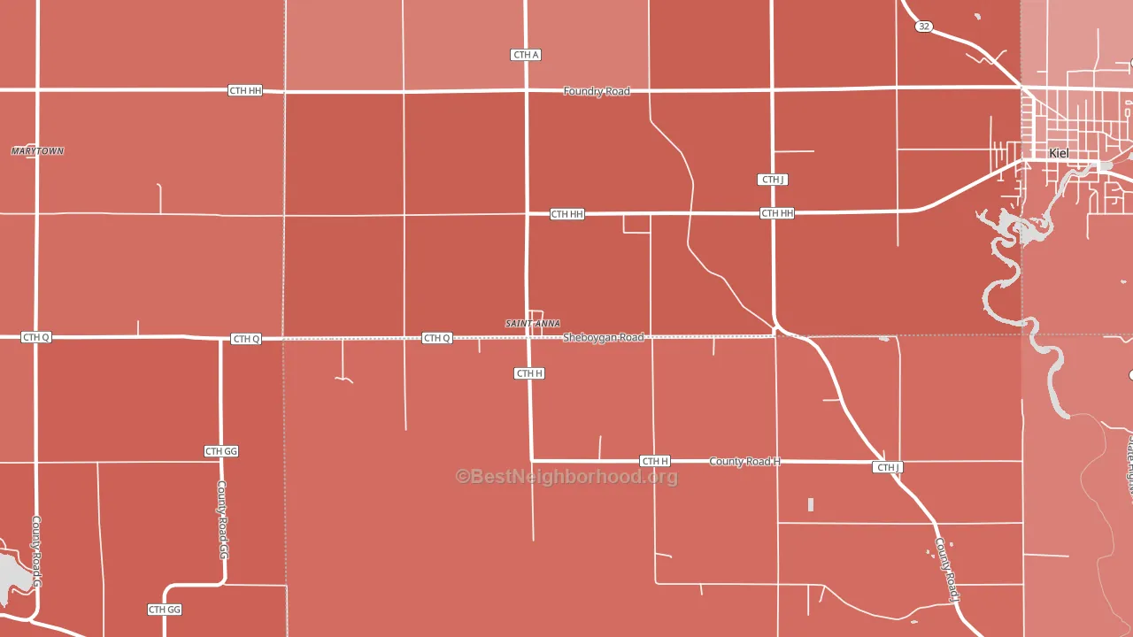 St. Anna, WI block-group political-lean map
