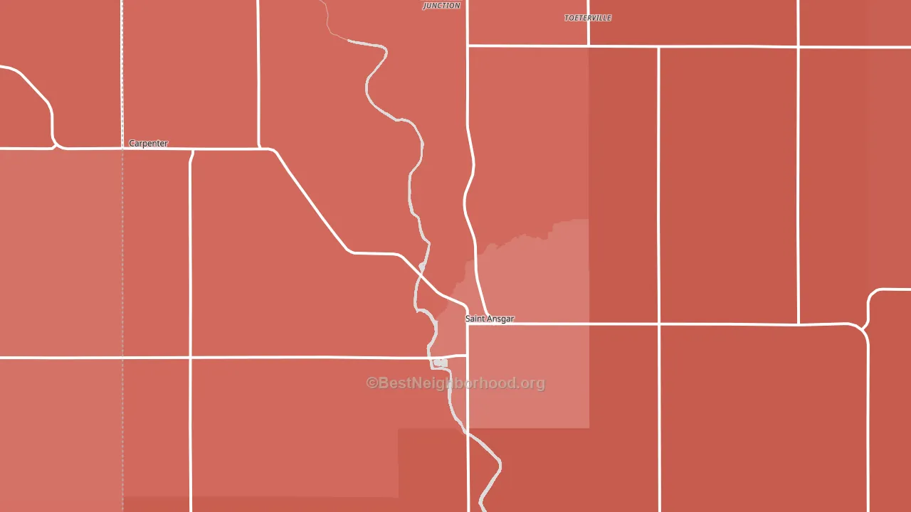 St. Ansgar, IA block-group political-lean map