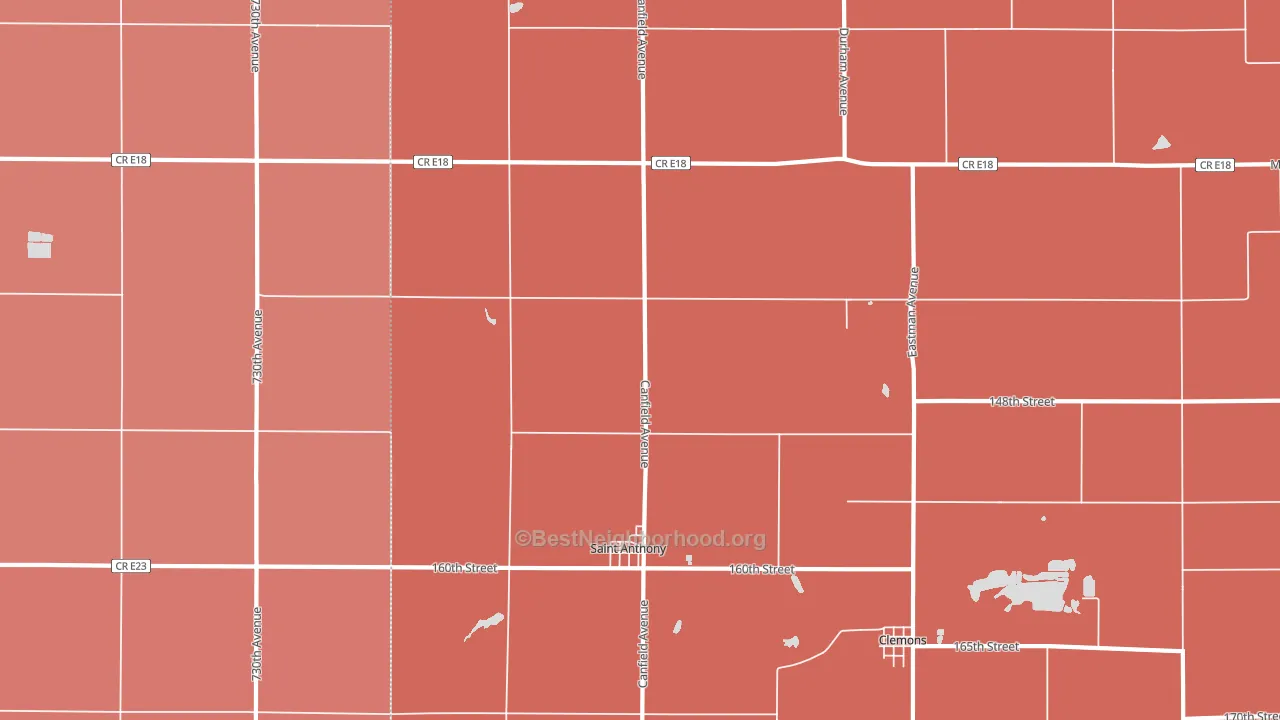 St. Anthony, IA block-group political-lean map
