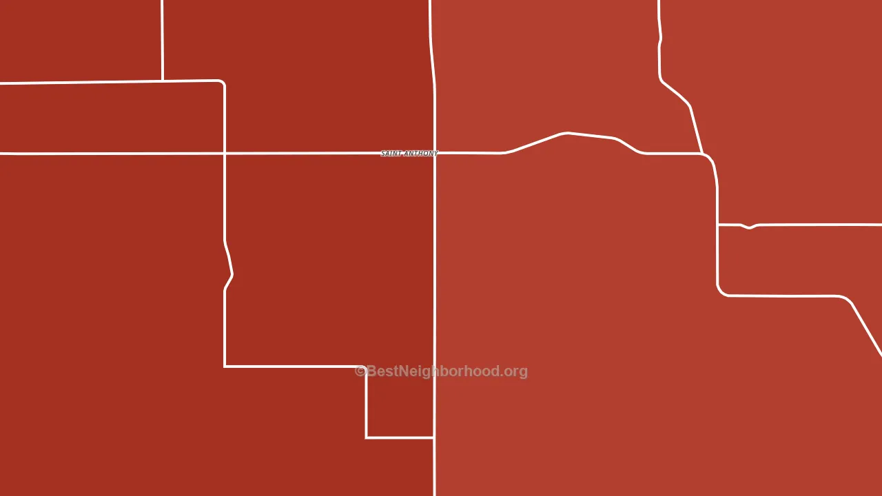 St. Anthony, ND block-group political-lean map