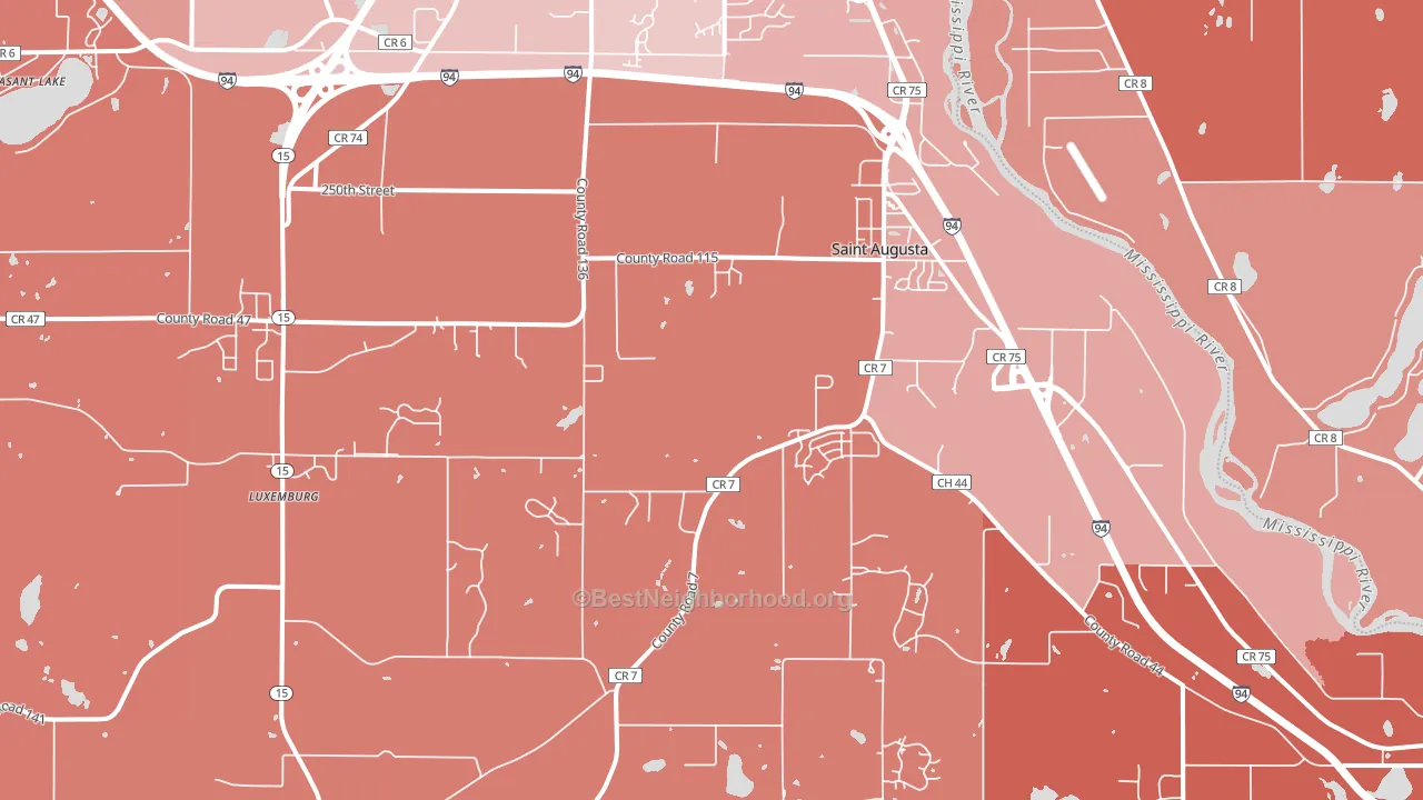 St. Augusta, MN block-group political-lean map