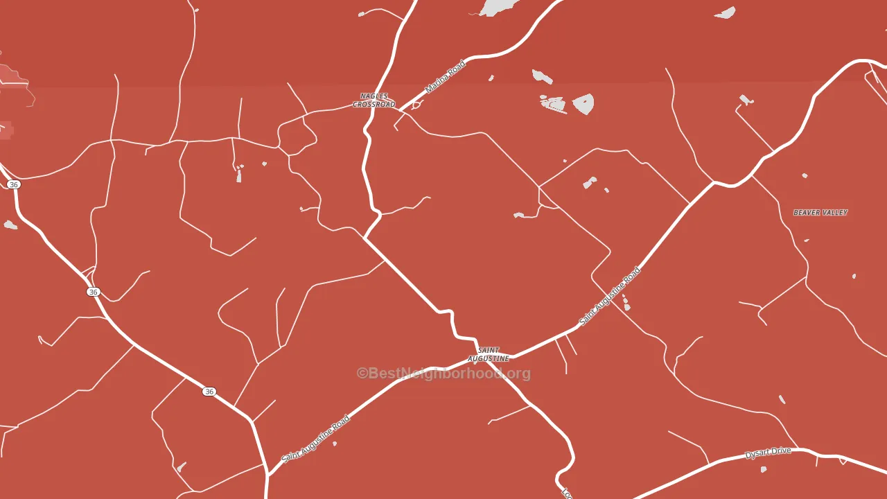 St. Augustine, PA block-group political-lean map