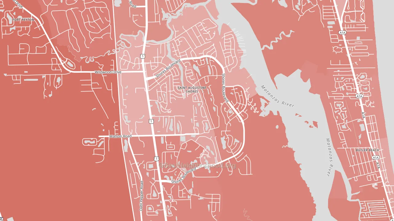 St. Augustine Shores, FL block-group political-lean map