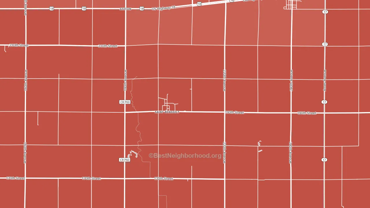 St. Benedict, IA block-group political-lean map
