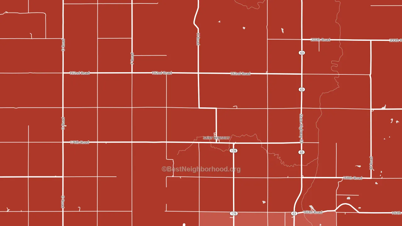 St. Benedict, KS block-group political-lean map