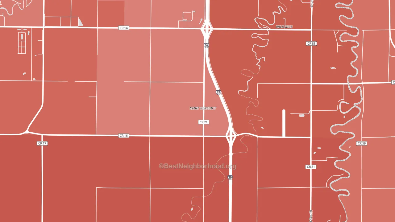 St. Benedict, ND block-group political-lean map