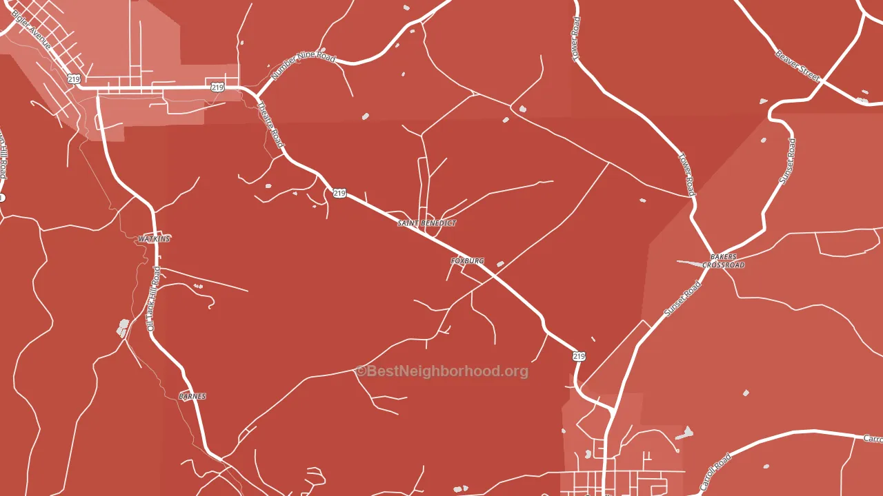 St. Benedict, PA block-group political-lean map