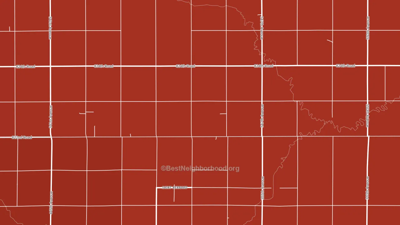 St. Bernard, NE block-group political-lean map