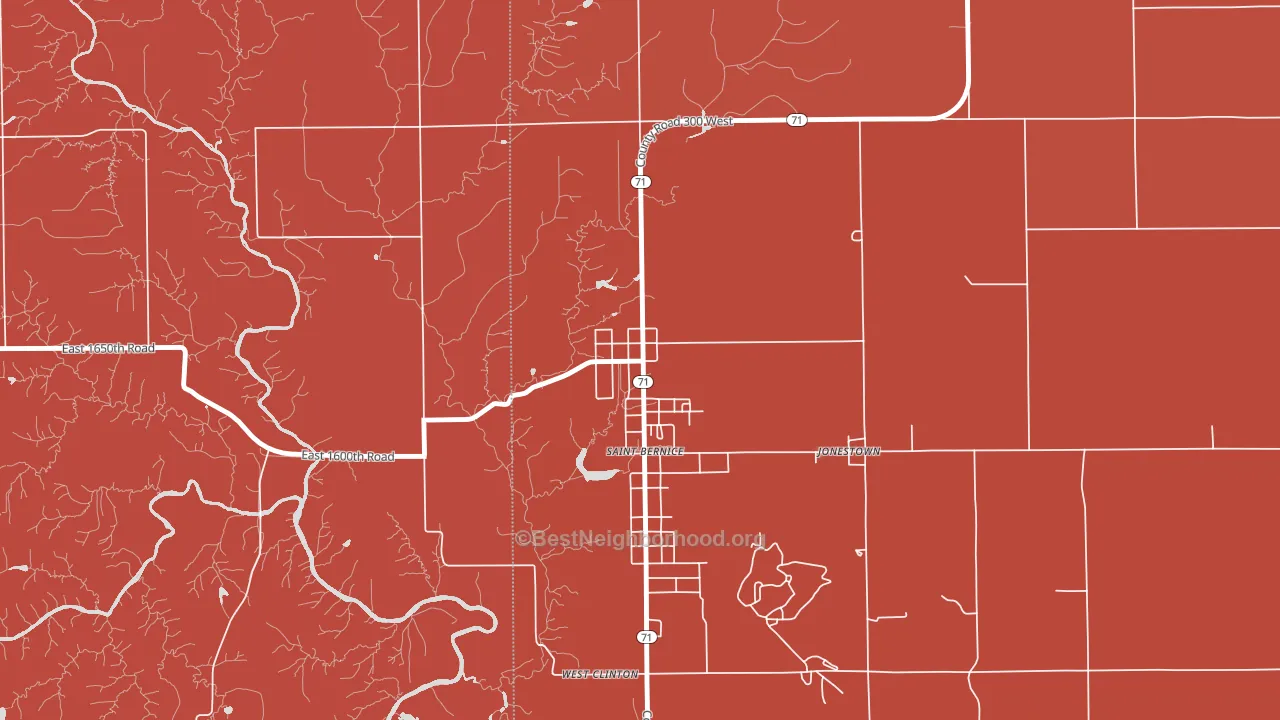 St. Bernice, IN block-group political-lean map