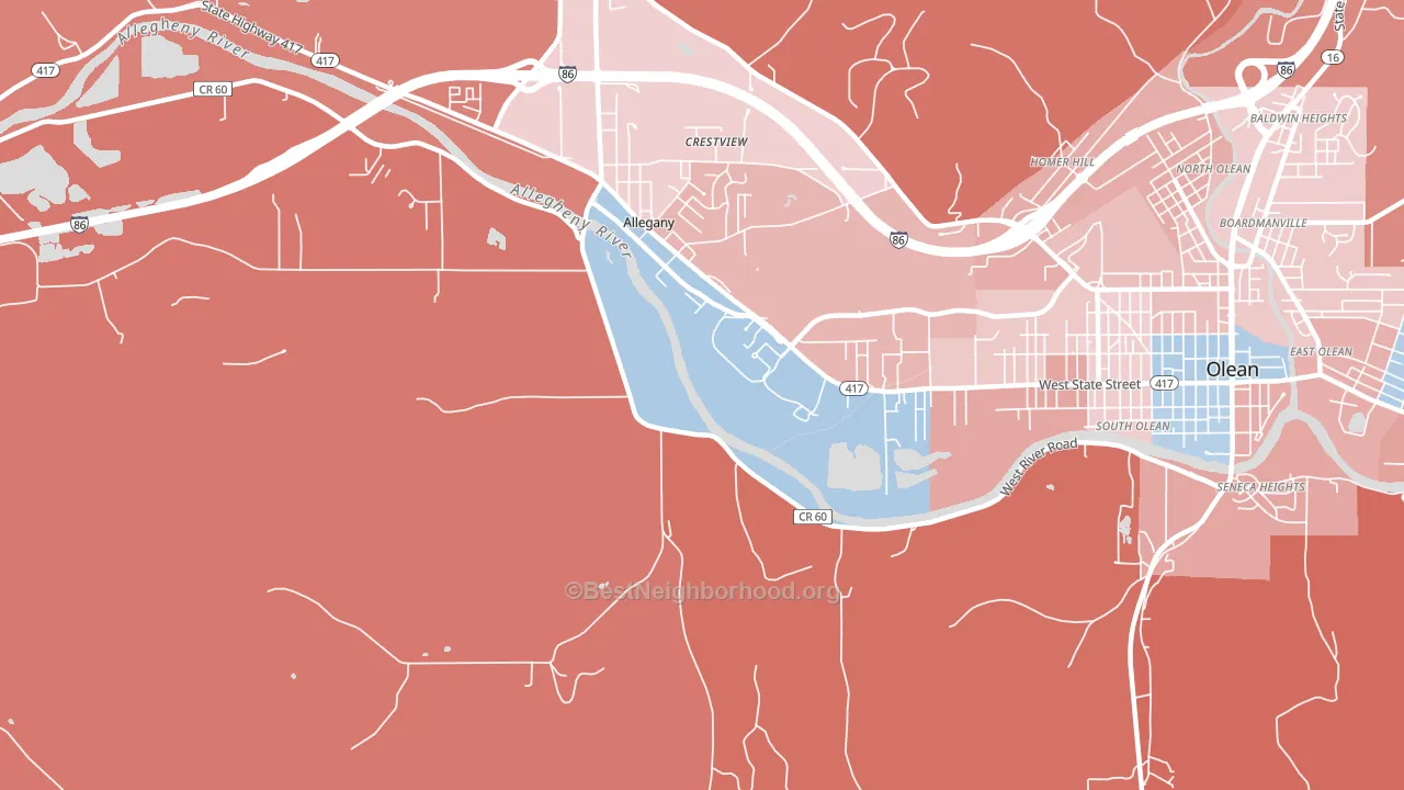 St. Bonaventure, NY block-group political-lean map