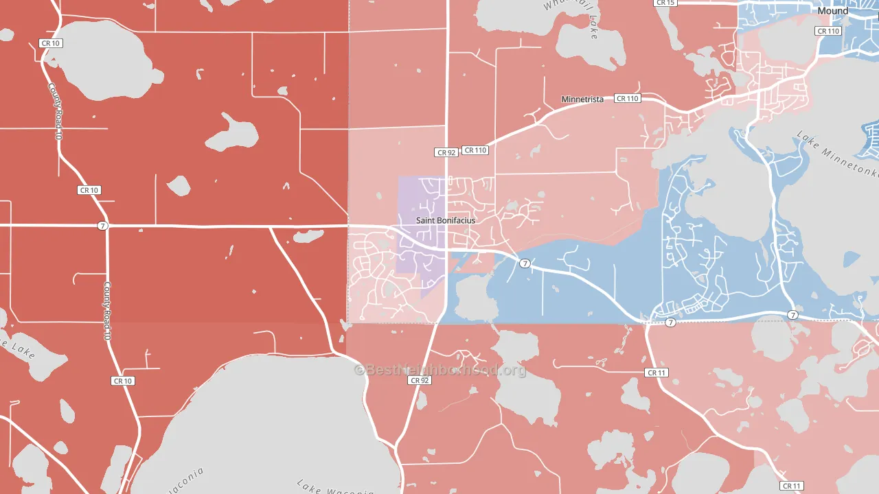 St. Bonifacius, MN block-group political-lean map