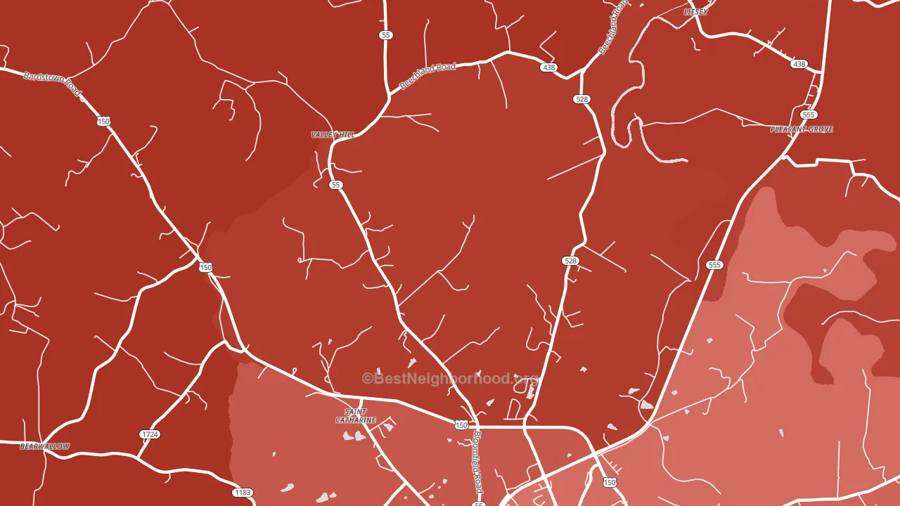 St. Catharine, KY block-group political-lean map