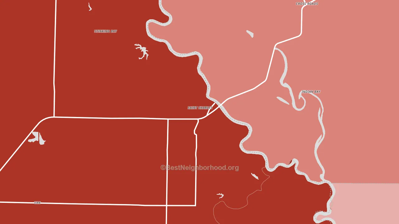 St. Charles, AR block-group political-lean map