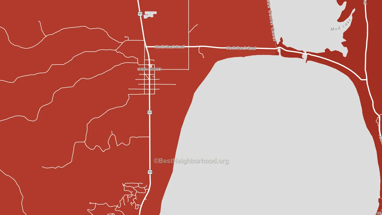 St. Charles, ID block-group political-lean map