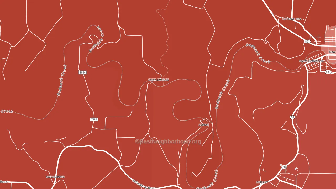 St. Charles, PA block-group political-lean map