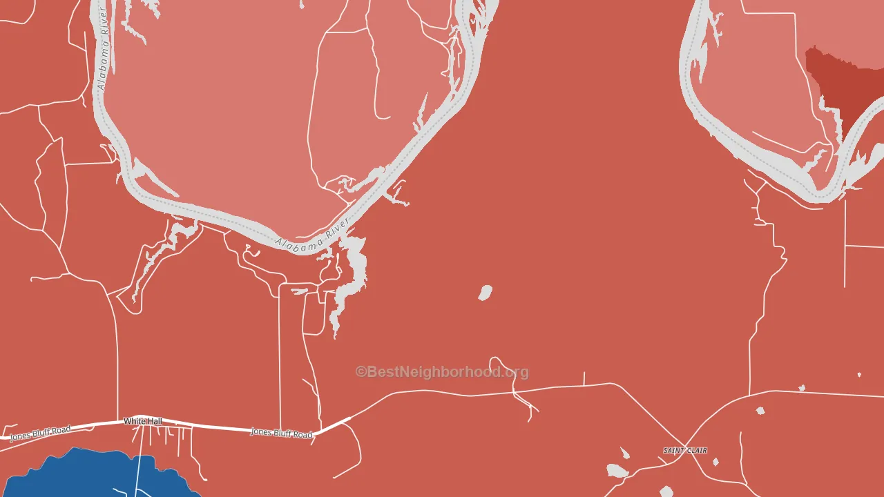 St. Clair, AL block-group political-lean map