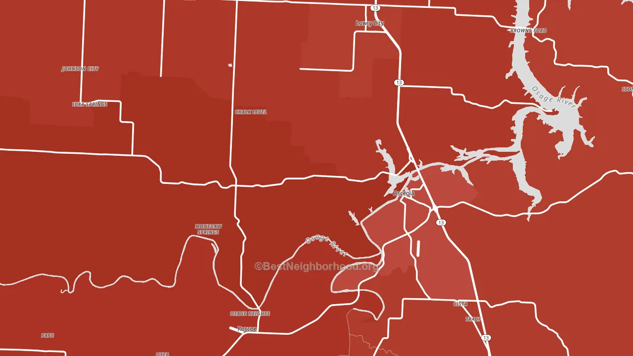 St. Clair County, MO block-group political-lean map