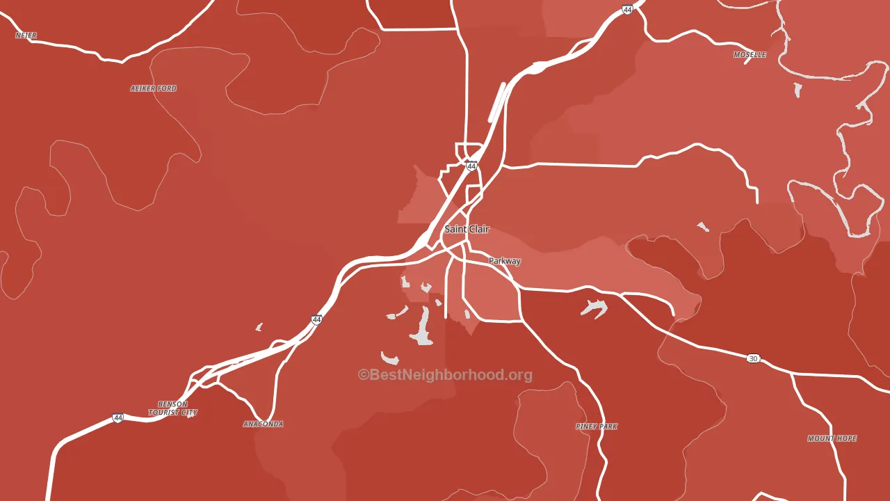 St. Clair, MO block-group political-lean map