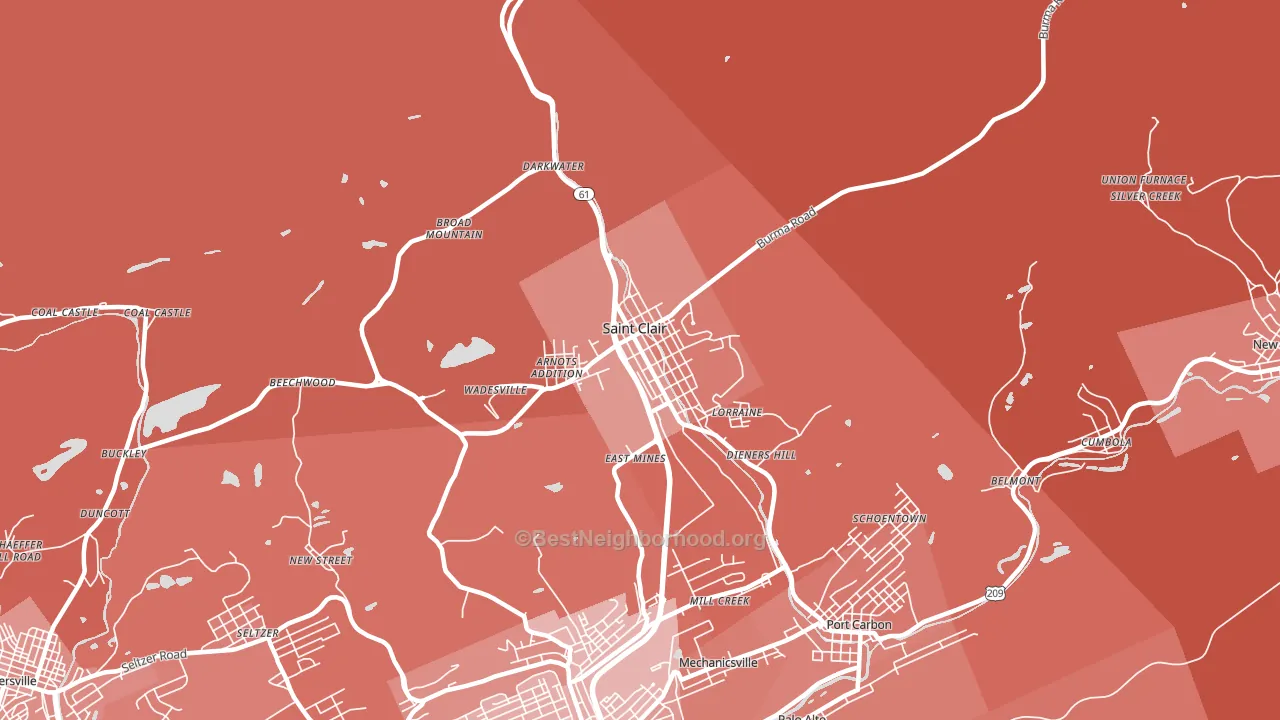 St. Clair, PA block-group political-lean map