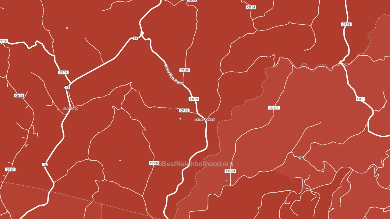 St. Clara, WV block-group political-lean map