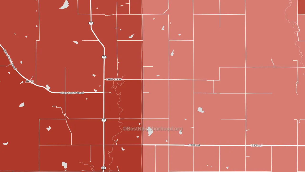St. Clere, KS block-group political-lean map