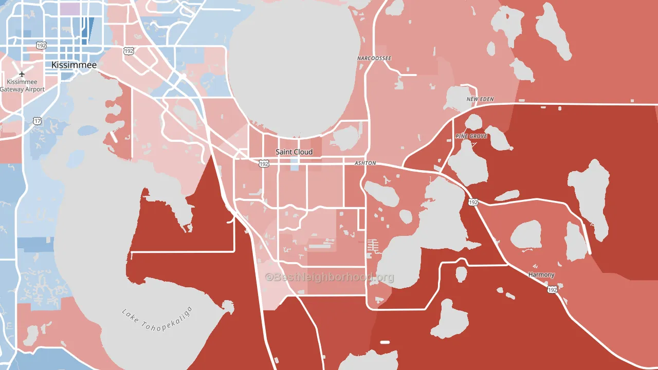 St. Cloud, FL block-group political-lean map