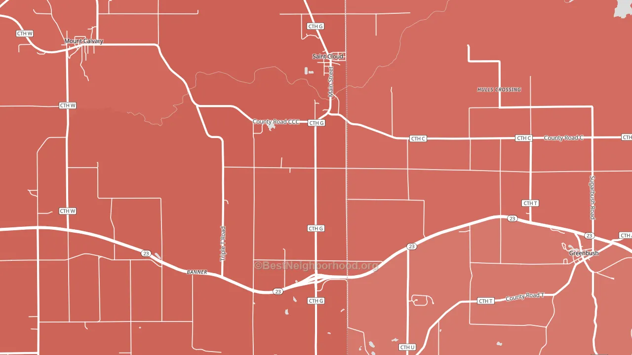 St. Cloud, WI block-group political-lean map