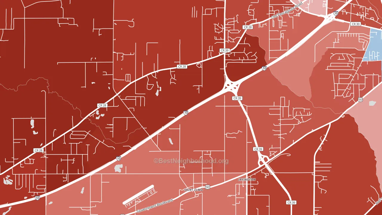 St. Elmo, AL block-group political-lean map