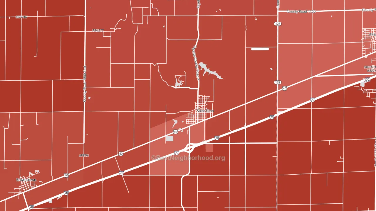 St. Elmo, IL block-group political-lean map