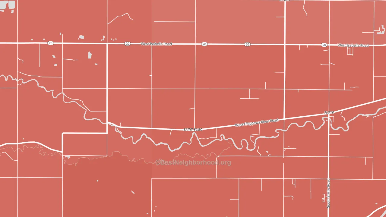 St. Elmo, MI block-group political-lean map