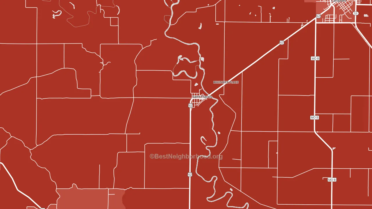 St. Francis, AR block-group political-lean map