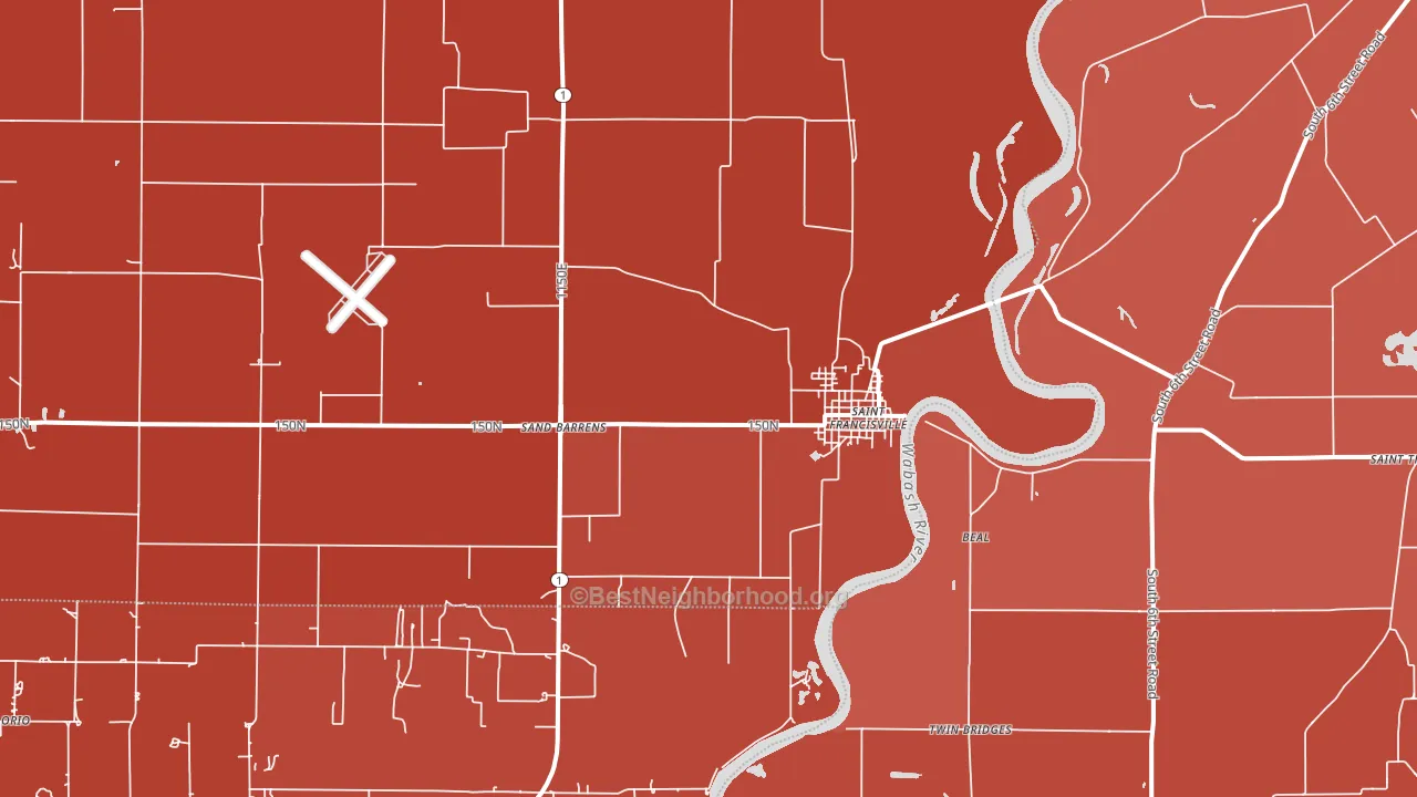 St. Francisville, IL block-group political-lean map