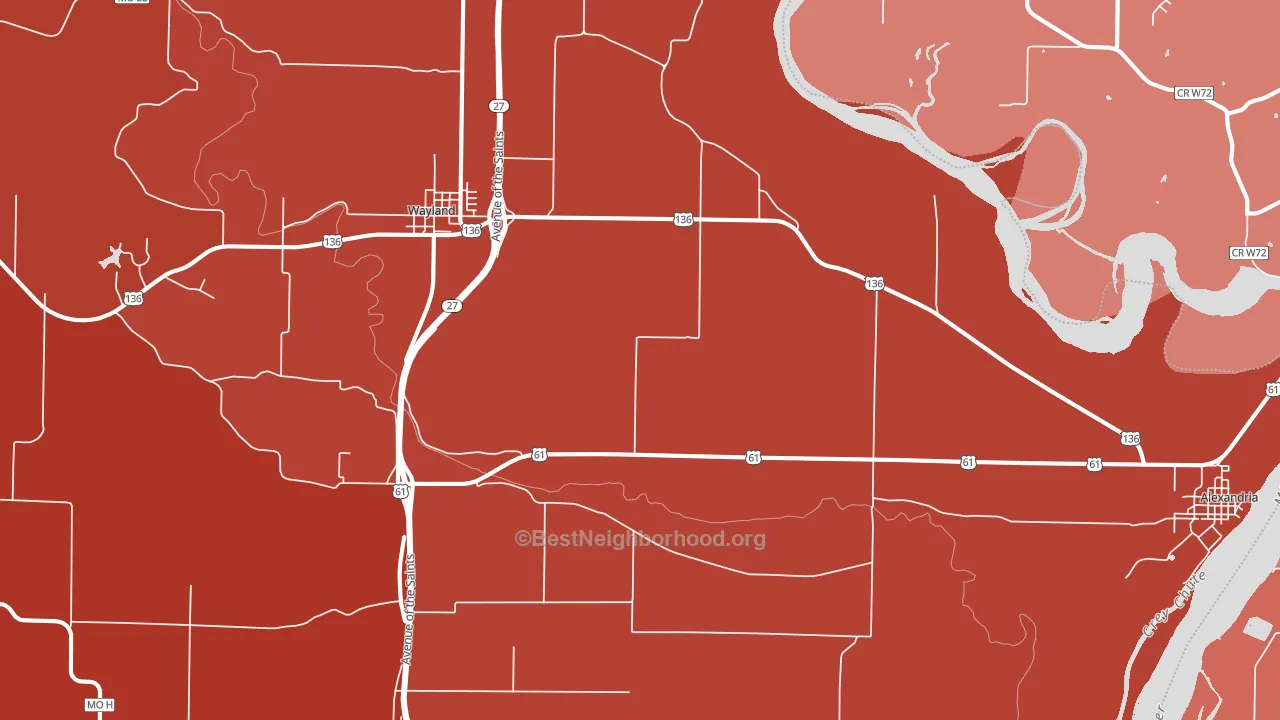 St. Francisville, MO block-group political-lean map