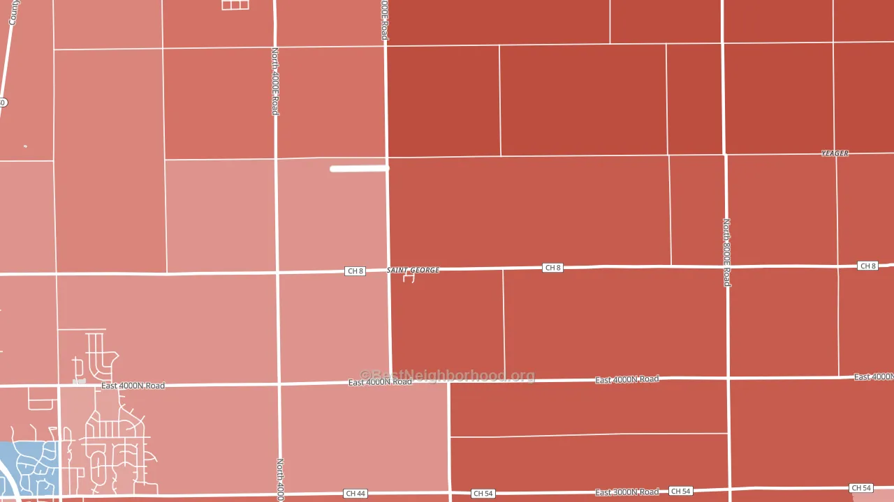 St. George, IL block-group political-lean map