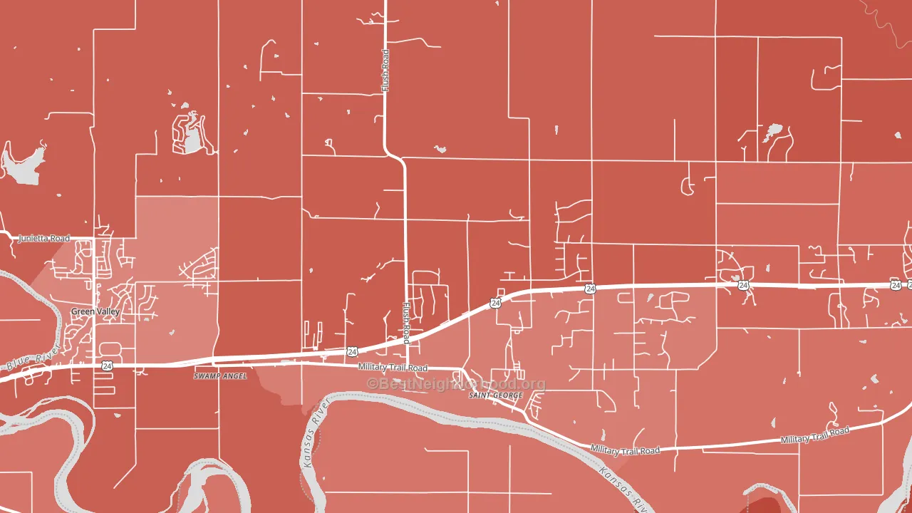 St. George, KS block-group political-lean map