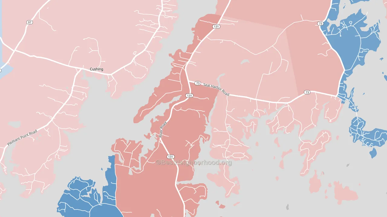 St. George, ME block-group political-lean map