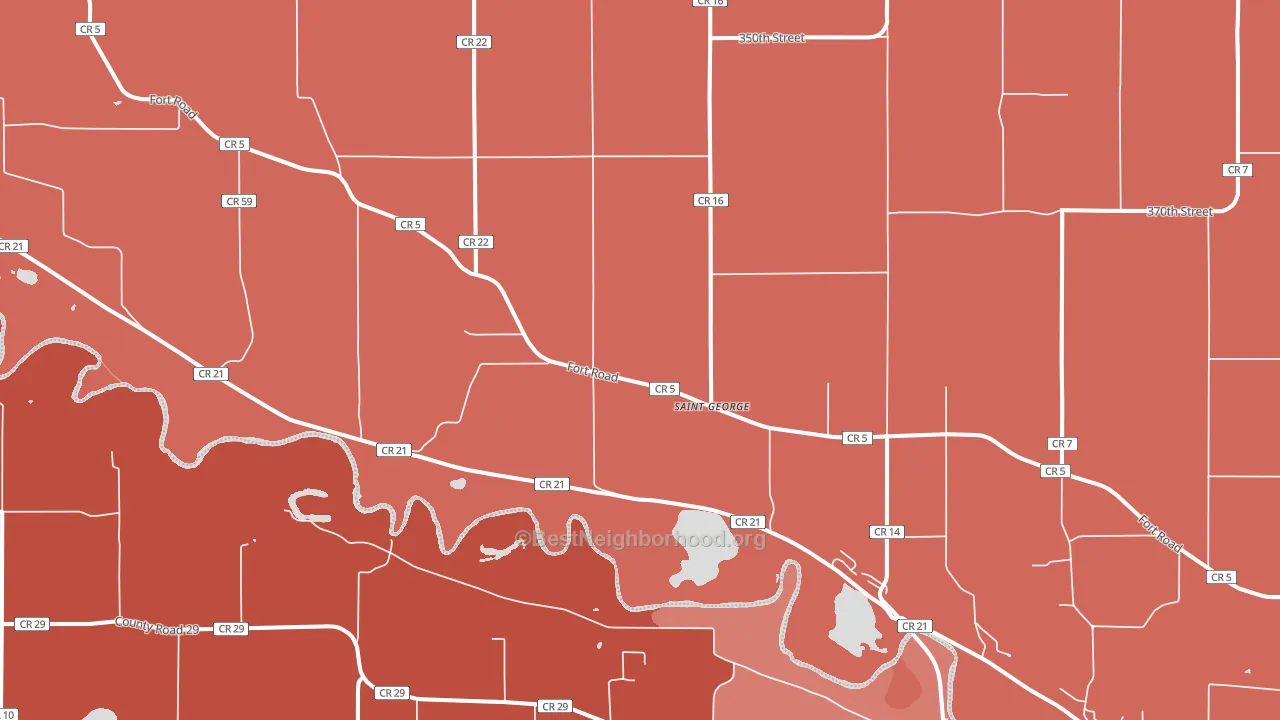 St. George, MN block-group political-lean map