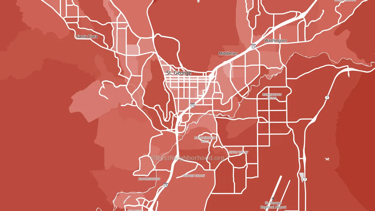 St. George, UT block-group political-lean map