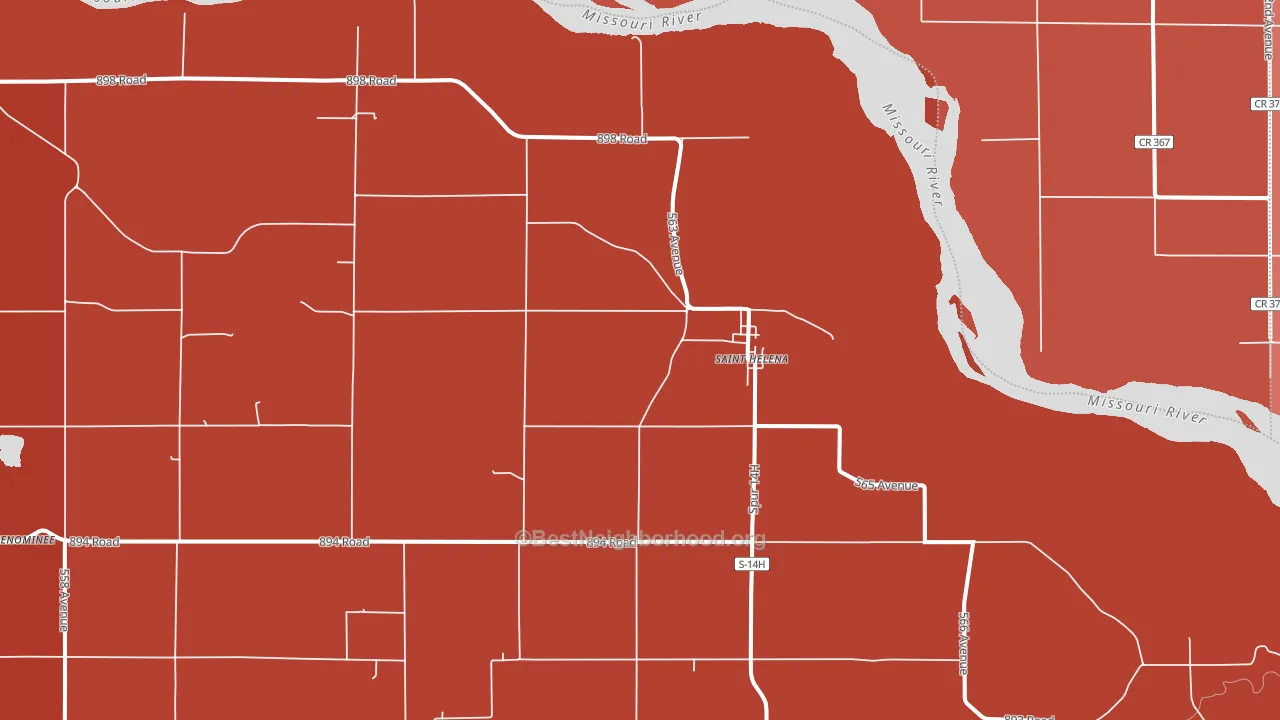 St. Helena, NE block-group political-lean map