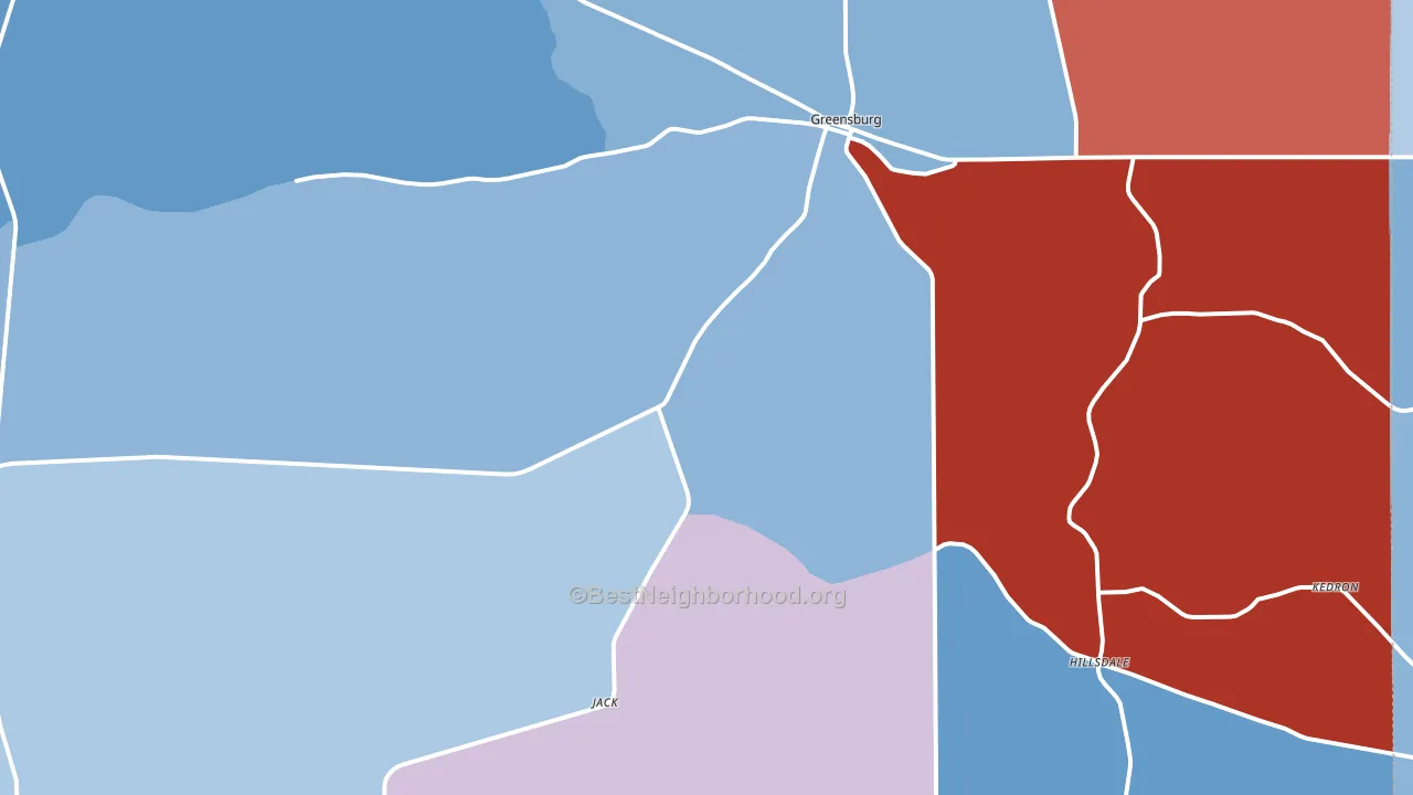 St. Helena Parish, LA block-group political-lean map