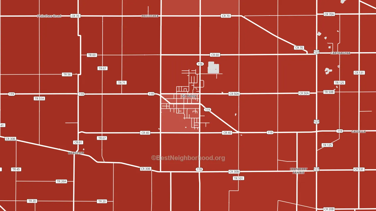 St. Henry, OH block-group political-lean map