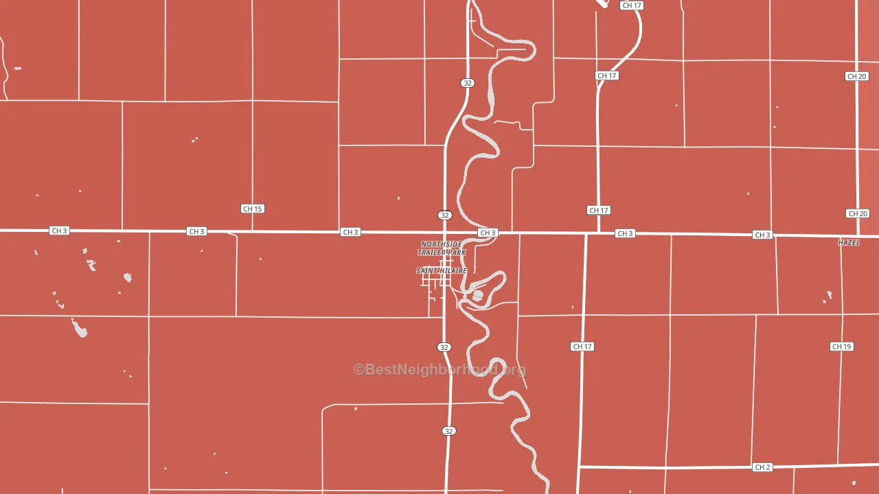 St. Hilaire, MN block-group political-lean map