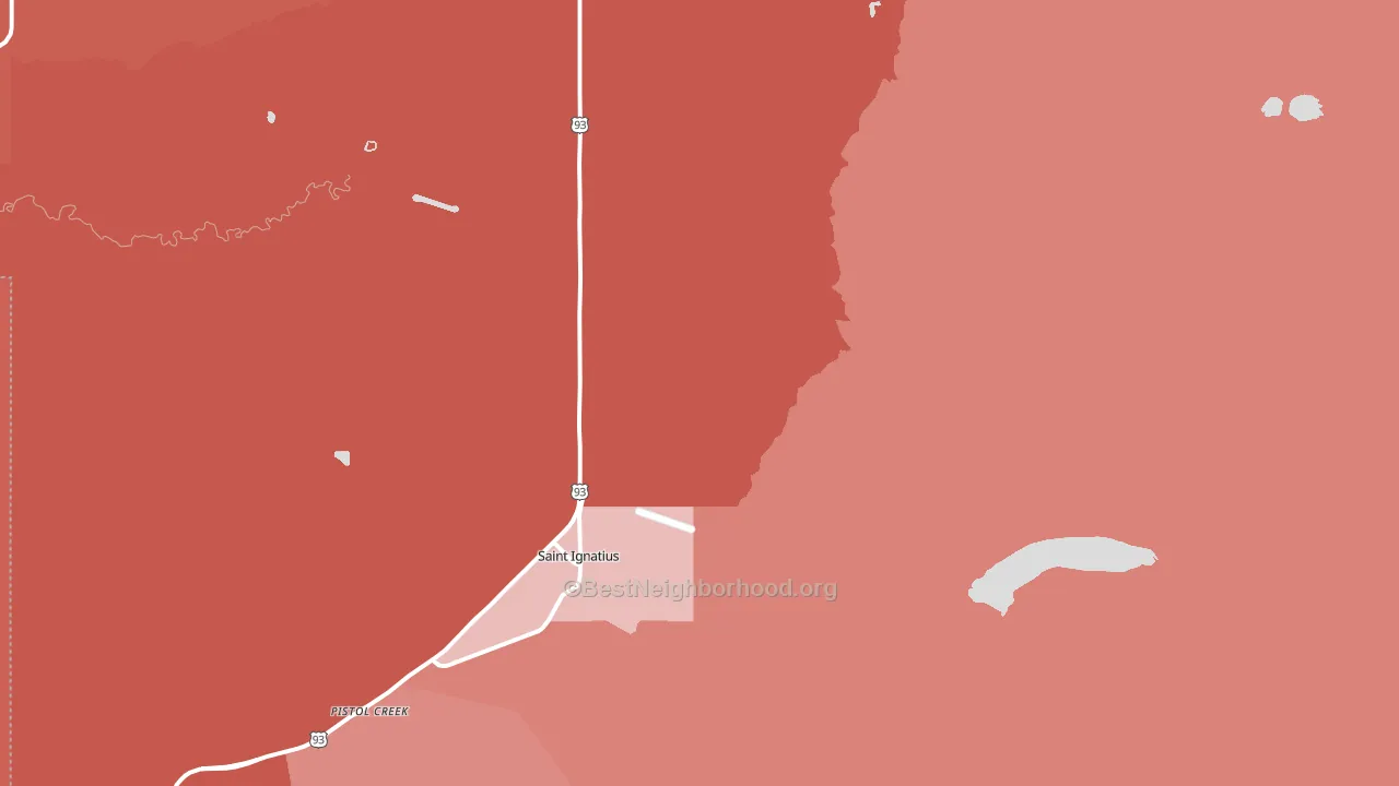 St. Ignatius, MT block-group political-lean map