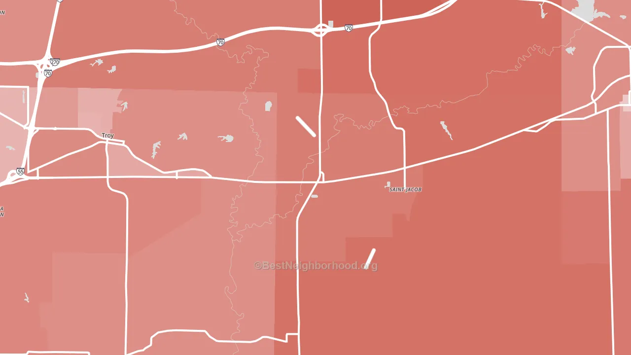 St. Jacob, IL block-group political-lean map
