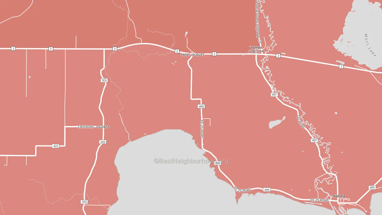 St. Jacques, MI block-group political-lean map