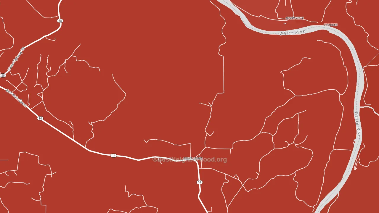 St. James, AR block-group political-lean map