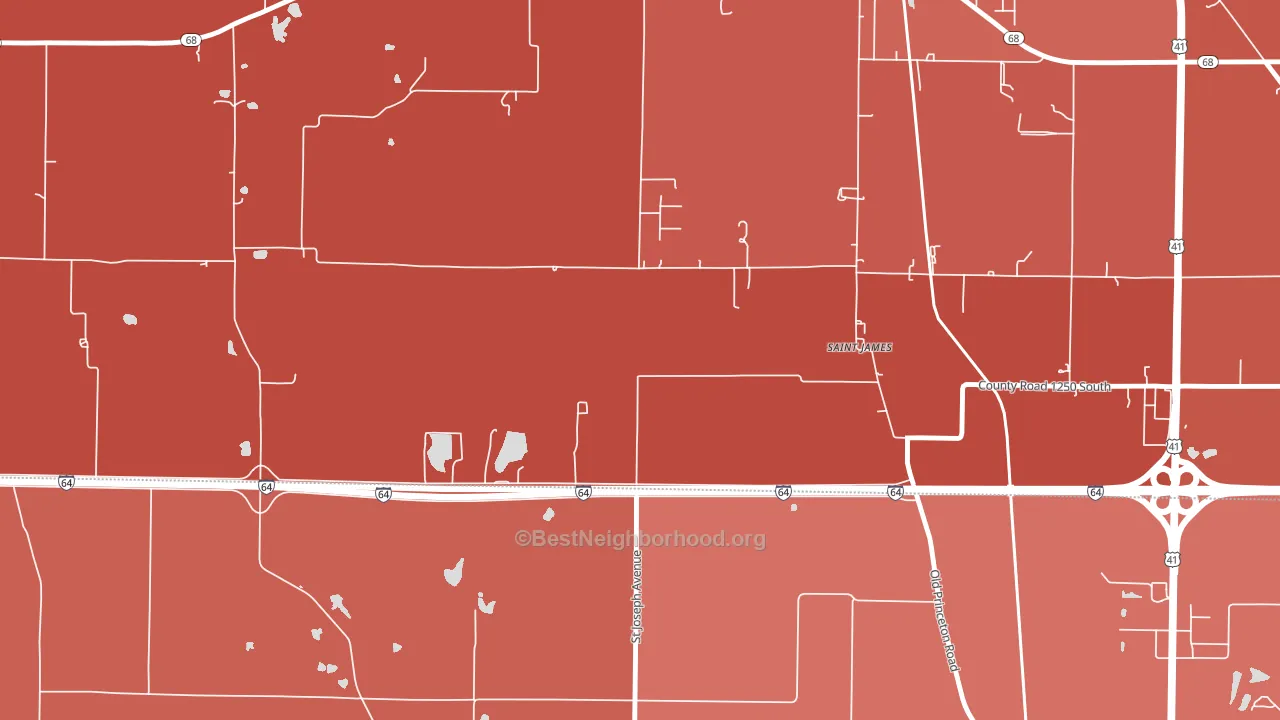 St. James, IN block-group political-lean map