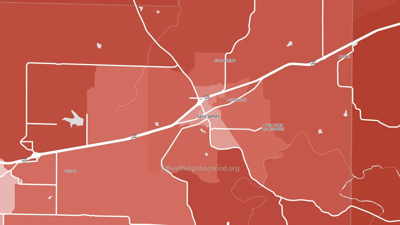 St. James, MO block-group political-lean map