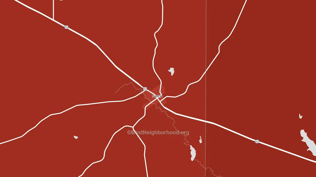 St. Jo, TX block-group political-lean map